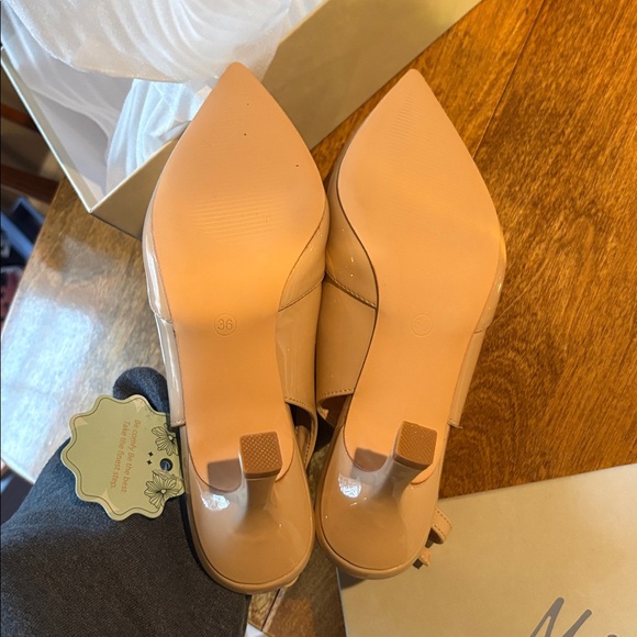 Nude Slingback Heels - Picture 4 of 6
